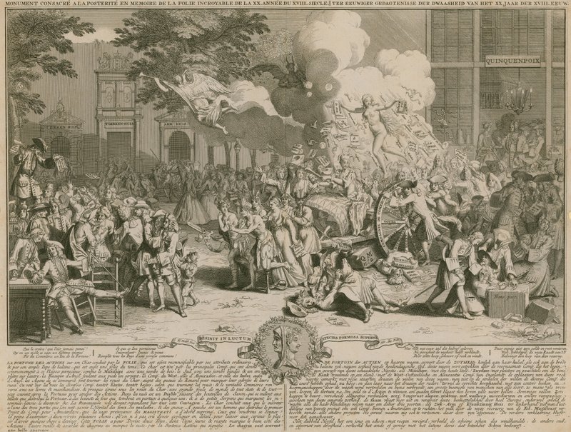 Monument invigt till eftervärlden till minne av den otroliga dårskapen på 1700-talets 20:e år. av English School