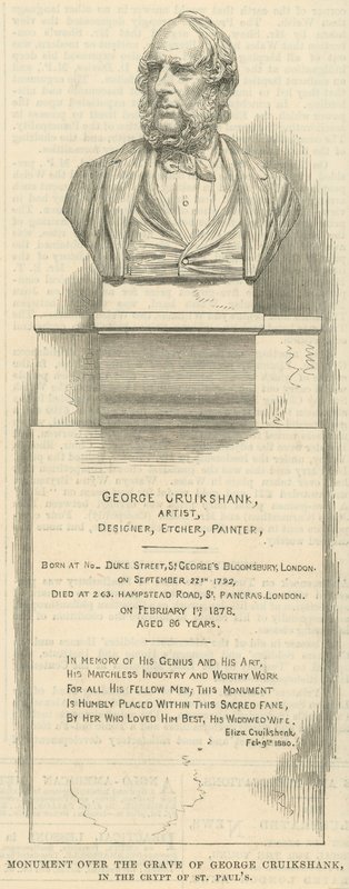 Monument över konstnären George Cruikshanks grav av English School