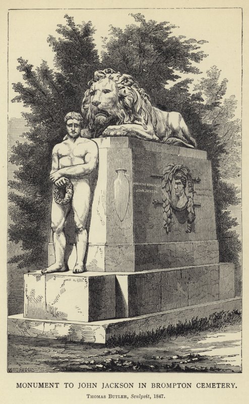 Monument till John Jackson på Brompton Cemetery, Thomas Butler, Sculpsit, 1847 av English School