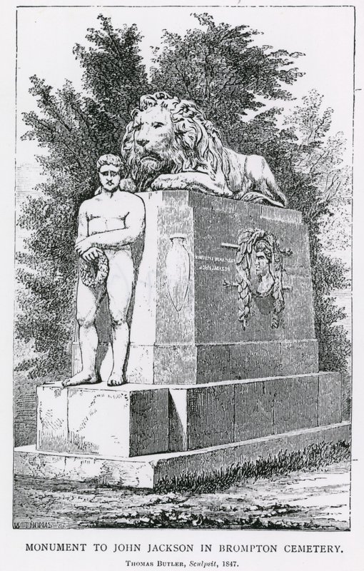 Monument till John Jackson på Brompton Cemetery av English School