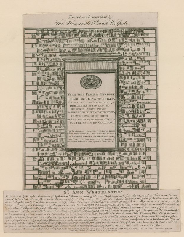 Monument till Theodore, kung av Korsika av English School