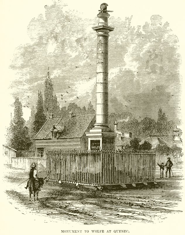 Monument till Wolfe i Quebec av English School