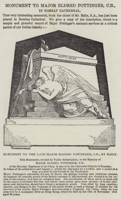 Monument till framlidne major Eldred Pottinger, CB, av Baily (gravyr) av English School