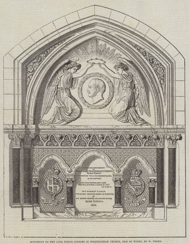 Monument till den avlidne prinsgemalen i Whippingham Church, Isle of Wight, av W Theed (gravyr) av English School