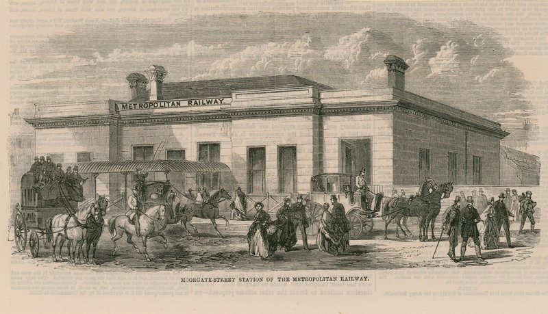 Moorgate Street Station av Metropolitan Railway av English School