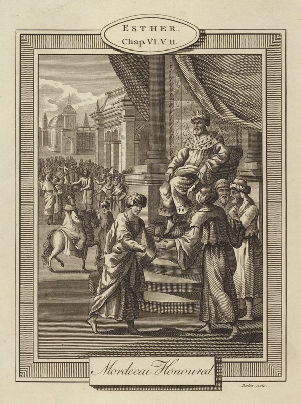 Mordecai Honoured, Ester, Kapitel VI, Vers 11 (gravyr) av English School