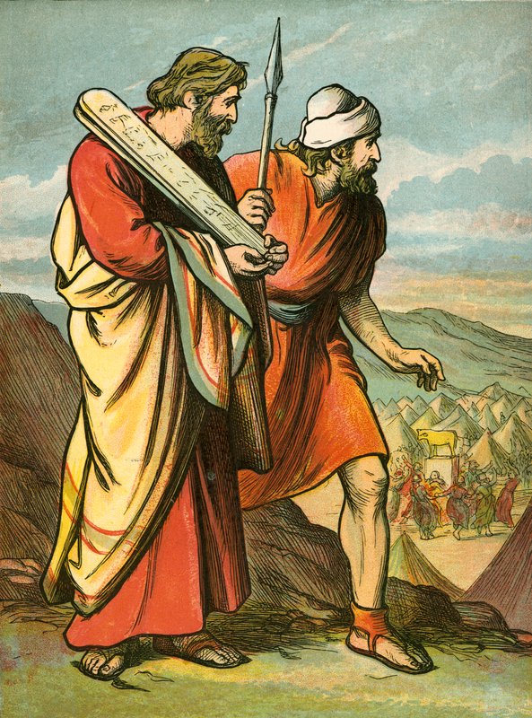 Moses och Josua ser guldkalven av English School