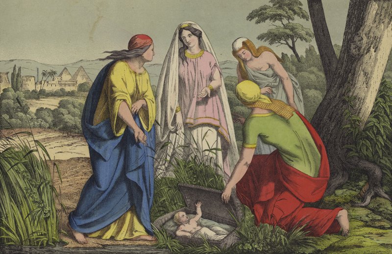 Moses hittad av faraos dotter av English School