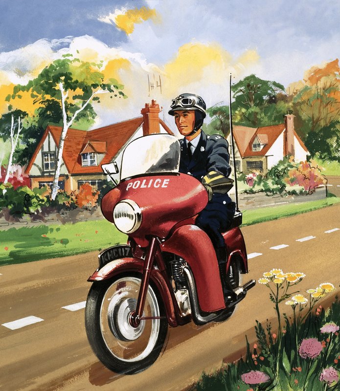 Motorcykelpolis av English School