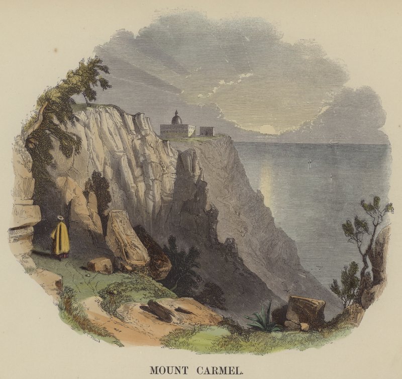 Mount Carmel (färgad gravyr) av English School