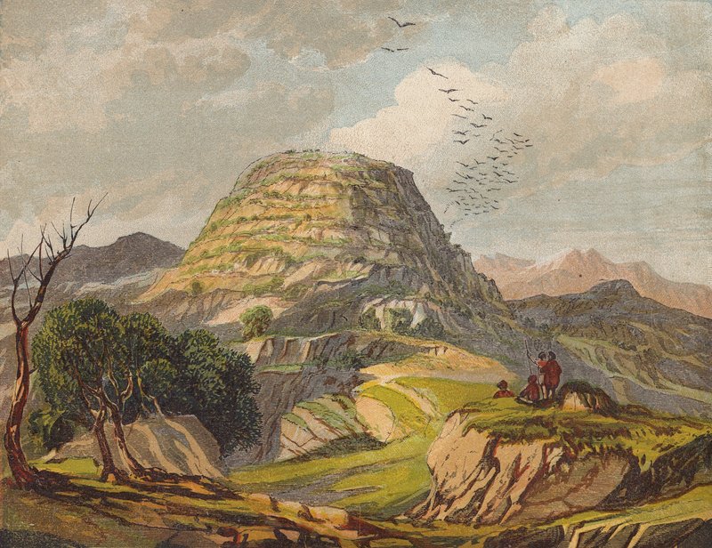 Taborberget, Galileen (färglitografi) av English School