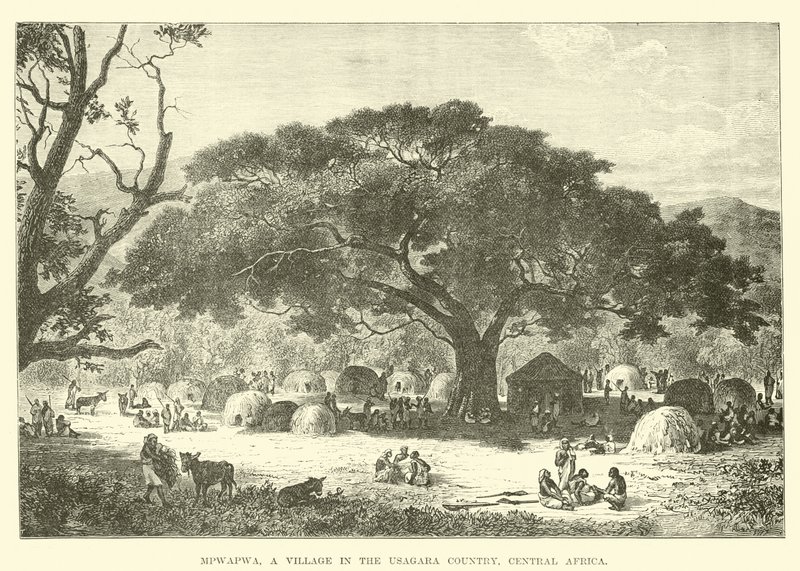 Mpwapwa, en by i Usagara-landet, Centralafrika av English School