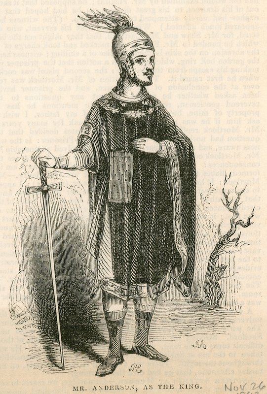Mr Anderson i titelrollen i pjäsen King Arthur, Drury Lane Theatre, London av English School