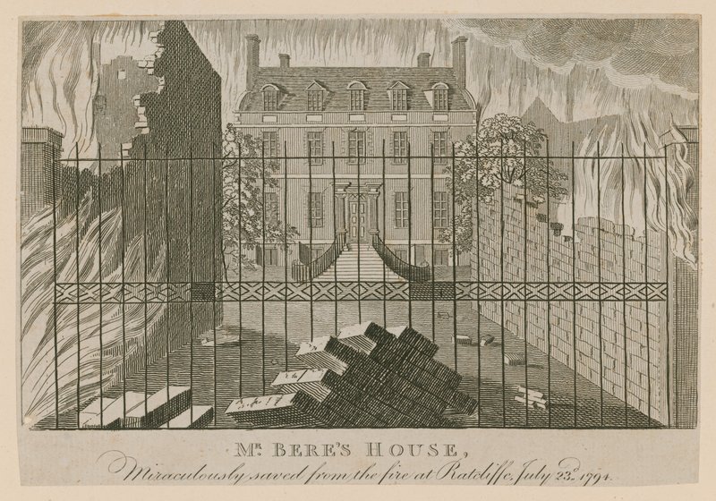 Mr Beres House, mirakulöst räddad från branden i Ratcliffe, 23 juli 1794 av English School