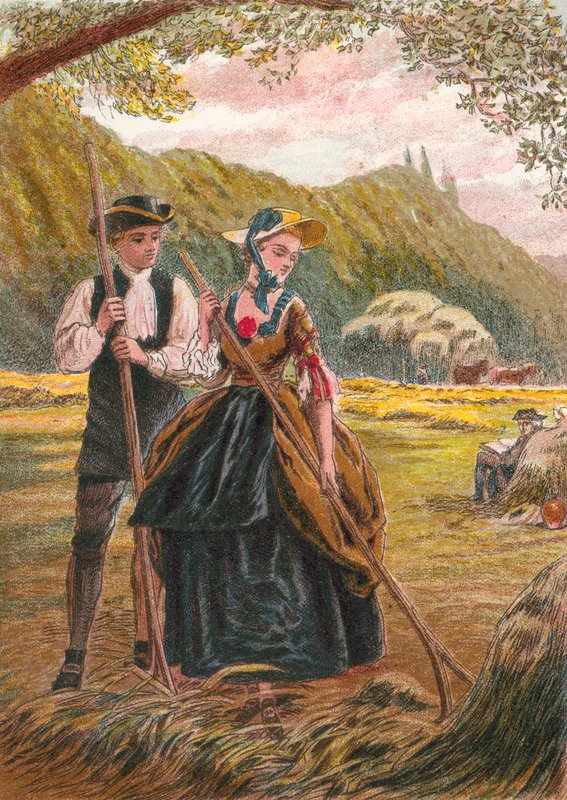 Mr. Burchell och Sophia i Hayfield av English School
