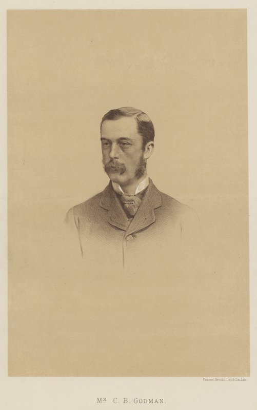 Mr C B Godman, far till överste Sherard Godman (litho) av English School