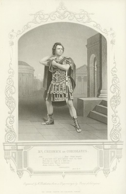 Mr Creswick som Coriolanus, Coriolanus, Akt V, Scen III av English School