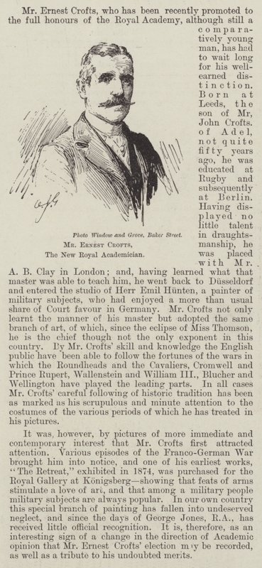 Mr Ernest Crofts, den nya kungliga akademikern (gravyr) av English School