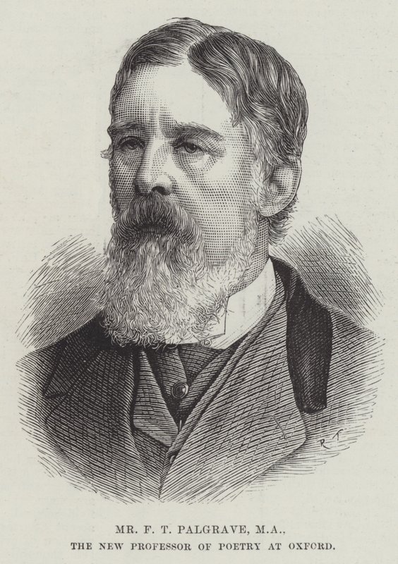 Mr F T Palgrave, MA, den nya professorn i poesi vid Oxford (gravyr) av English School