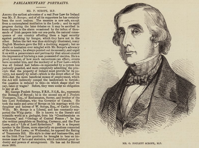 Mr G Poulett Scrope, MP (gravyr) av English School