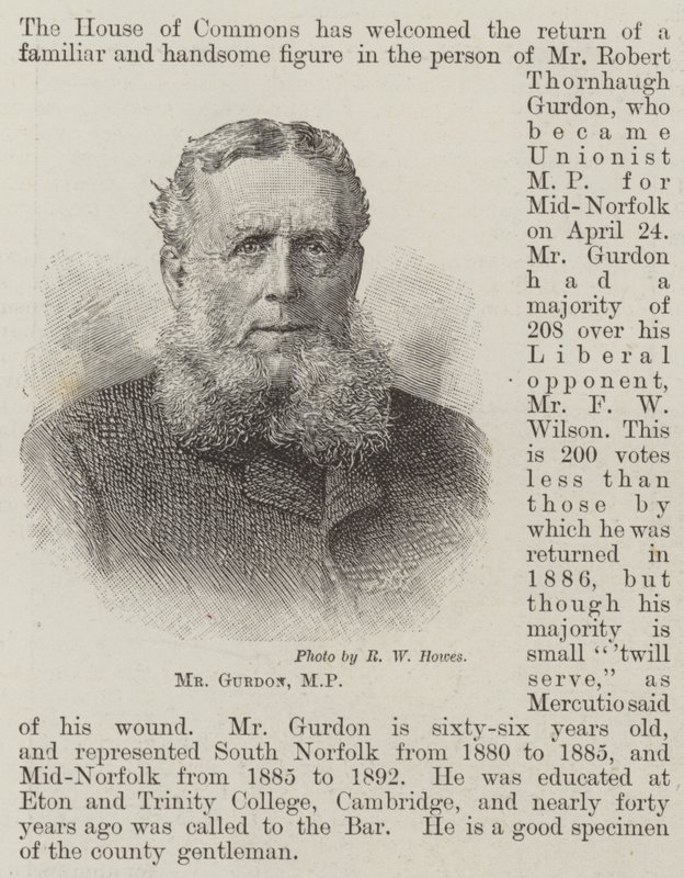 Mr Gurdon, MP (gravyr) av English School