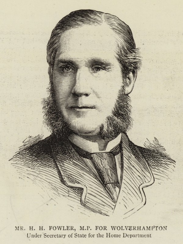 H H Fowler, parlamentsledamot för Wolverhampton (gravyr) av English School