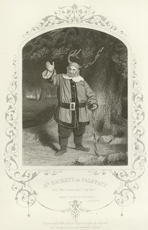 Mr Hackett som Falstaff, The Merry Wives of Windsor, Akt V, scen v av English School