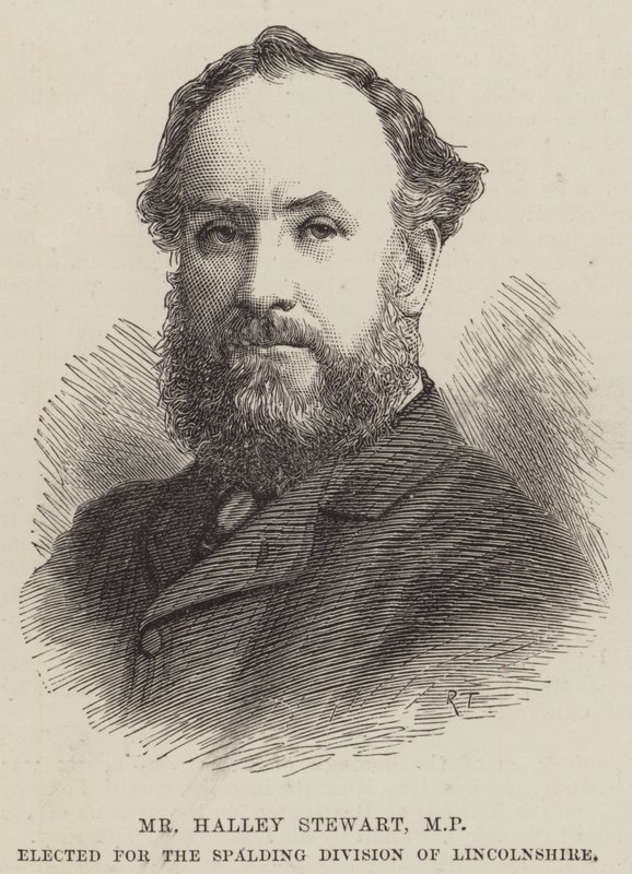Herr Halley Stewart, MP, vald för Spalding Division of Lincolnshire (gravyr) av English School