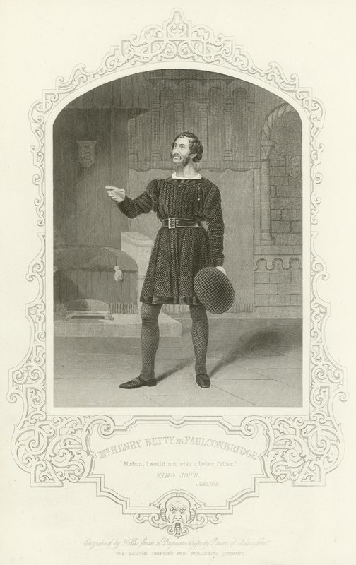 Mr Henry Betty som Faulconbridge, King John, akt I, scen 1 av English School