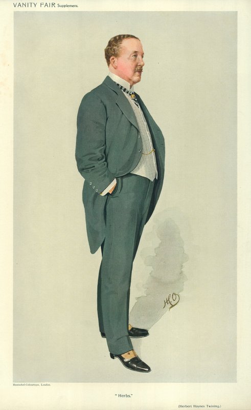 Mr Herbert Hayes Twining, Herbs, 17 februari 1910, Vanity Fair-tecknad film av English School