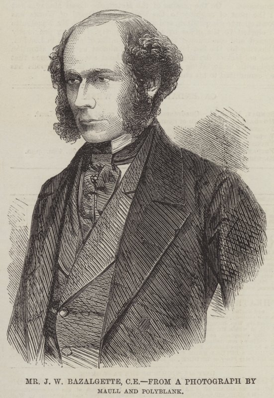 Mr J W Bazalgette, CE (gravyr) av English School