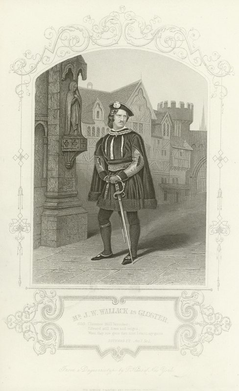 Mr J W Wallack som Gloster, Richard III, akt I, scen I av English School