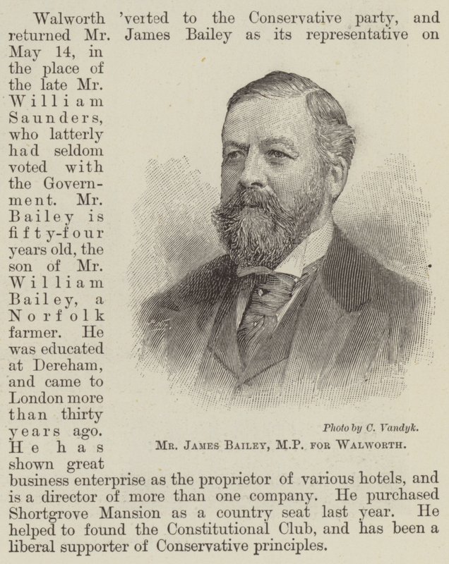 Mr James Bailey, MP för Walworth (gravyr) av English School