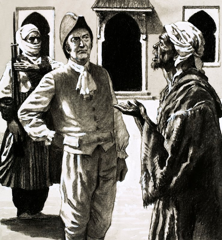 Herr Joseph Dupois konfronterades av en smutsig varelse (gouache på papper) av English School