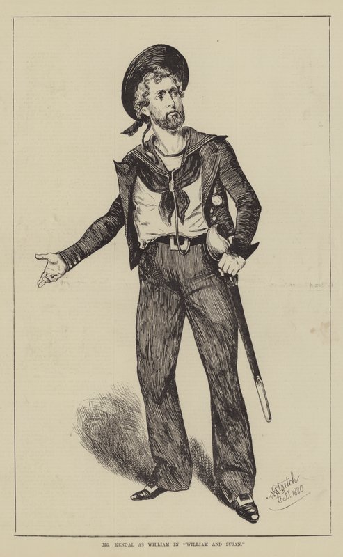 Mr Kendal som William i "William and Susan" (gravyr) av English School