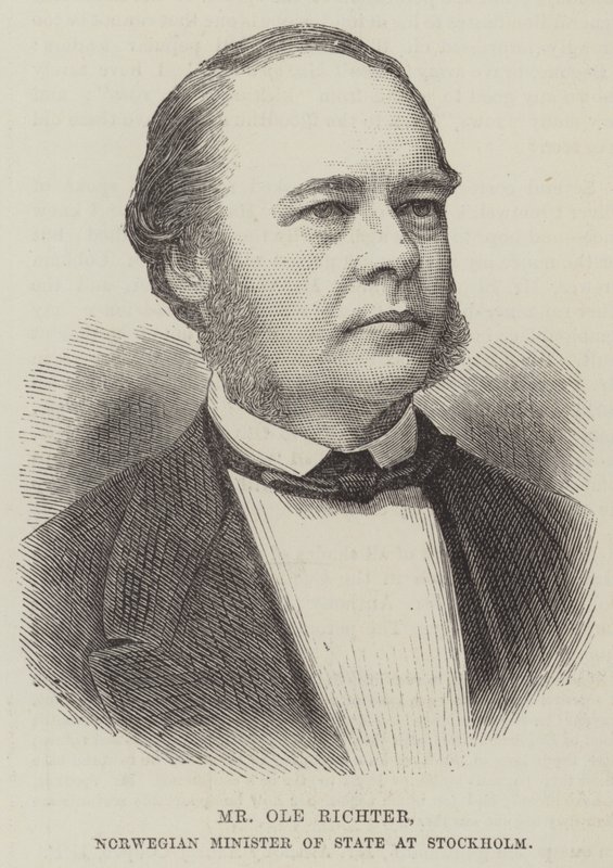 Ole Richter, norsk statsminister i Stockholm (gravyr) av English School