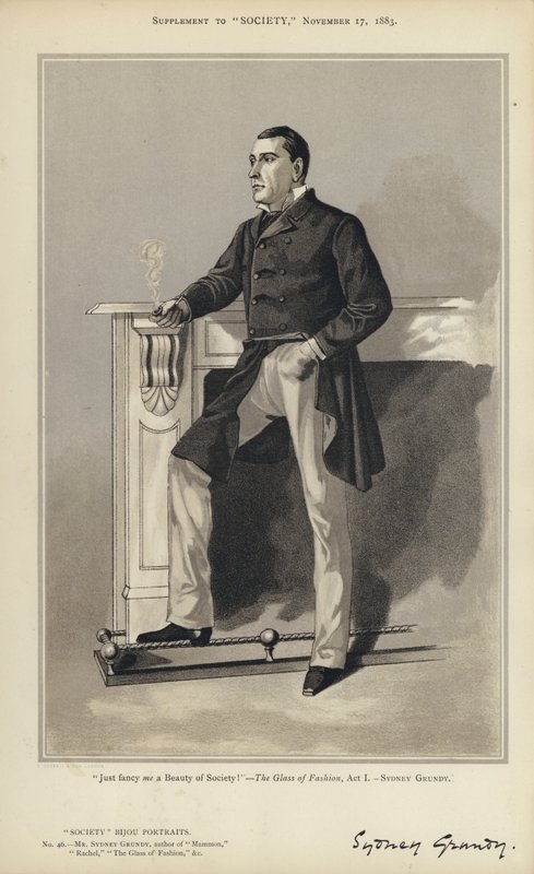Mr Sydney Grundy (färg litho) av English School