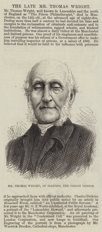 Mr Thomas Wright, från Salford, fängelsebesökaren (gravyr) av English School