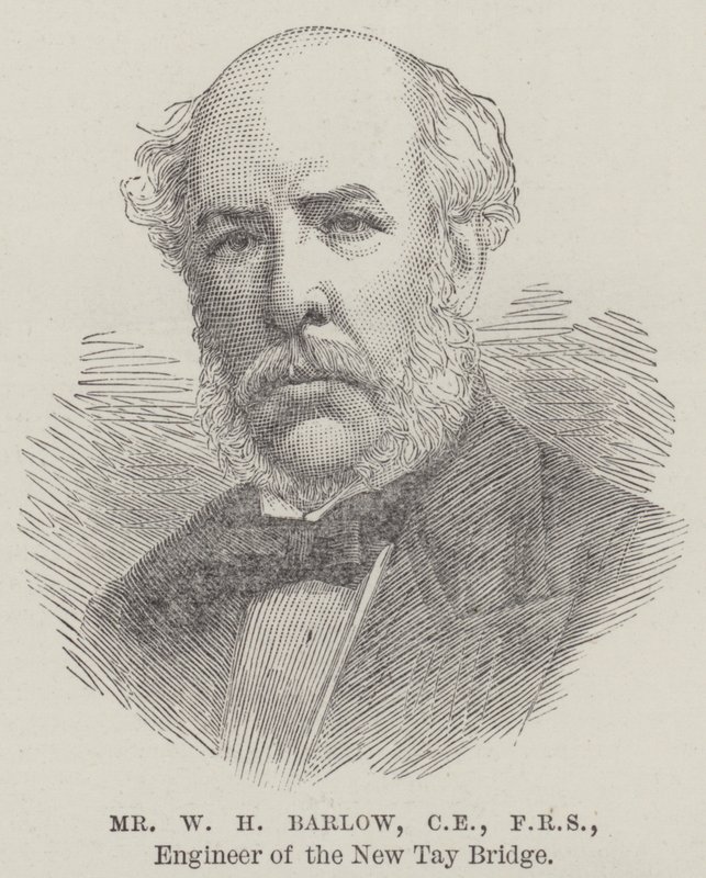 Mr W H Barlow, CE, FRS, ingenjör av New Tay Bridge (gravyr) av English School