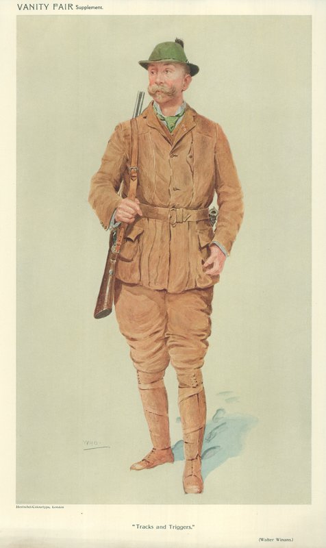 Mr Walter Winans, Tracks and triggers, 9 juni 1909, Vanity Fair-tecknad film av English School