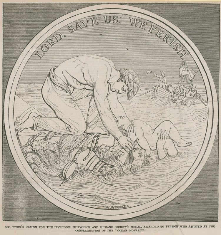 Mr Lyons designar för Liverpool Shipwreck and Humane Societies Medal av English School