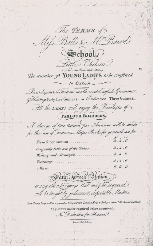 Mrs Balls och Mrs Bairds School av English School