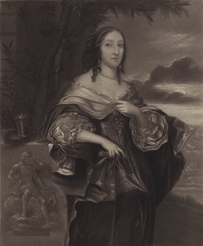 Mrs Claypole (Elizabeth Cromwell), andra dotter till Oliver Cromwell (litho) av English School