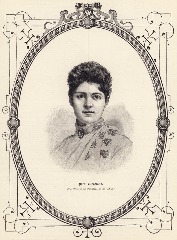 Mrs Cleveland (fru till USA:s president) (gravyr) av English School