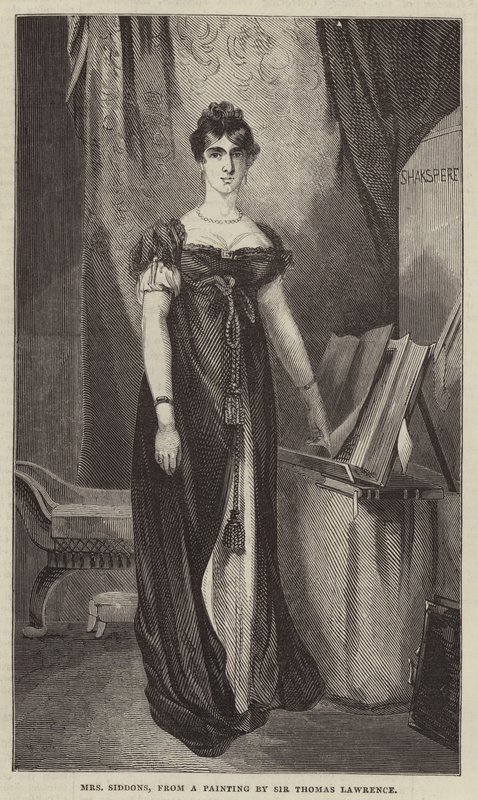 Mrs Siddons, från en målning av Sir Thomas Lawrence (gravyr) av English School