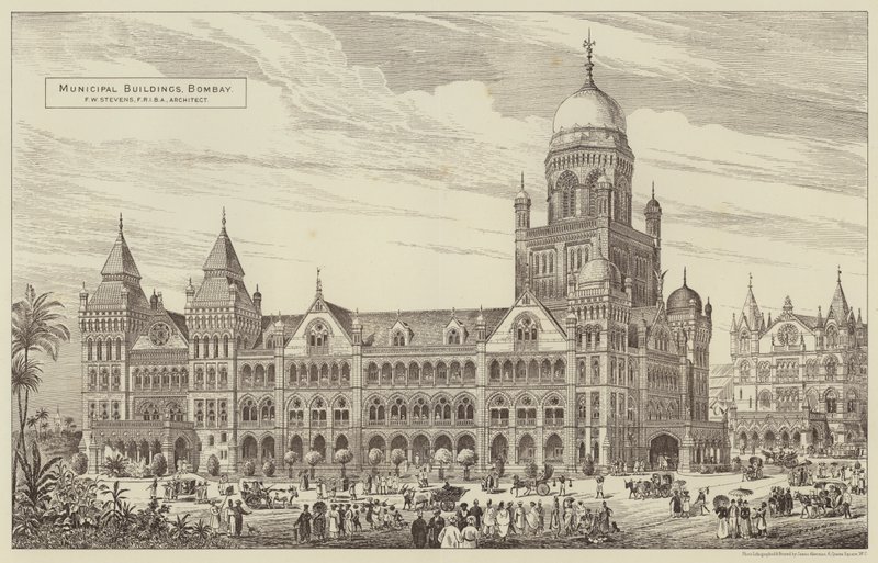 Kommunala byggnader, Bombay (gravyr) av English School