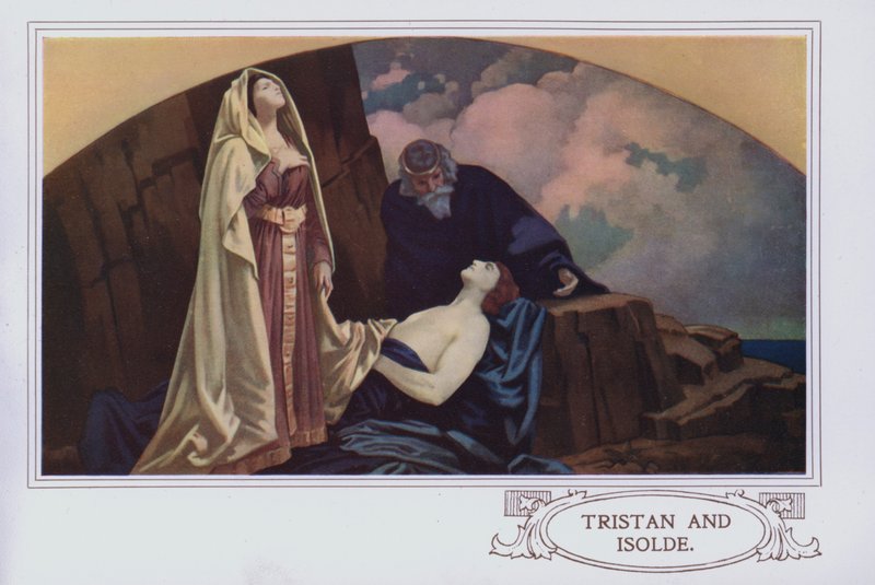 Väggmålningar i Peter Robinson restaurang: Tristan och Isolde (färg litho) av English School