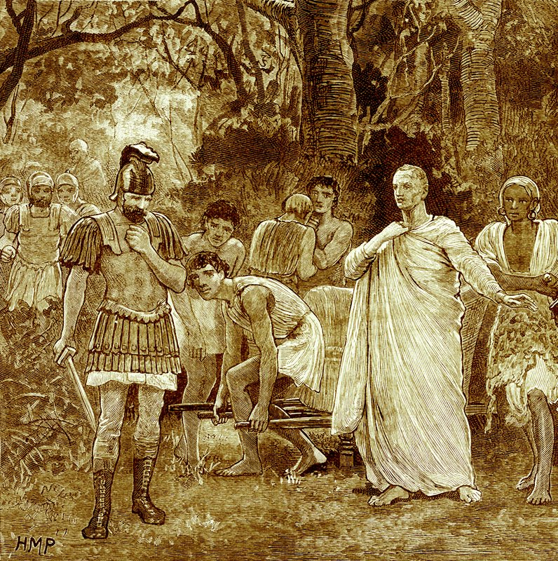 Murder of Cicero, illustration från Cassells Illustrated Universal History av Edward Ollier, publicerad 1890 (digitalt förbättrad bild) av English School