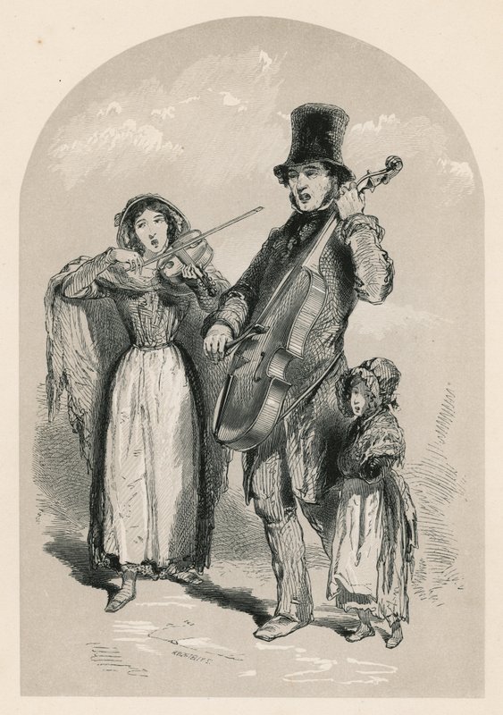 Musik på gatan, 1849 av English School