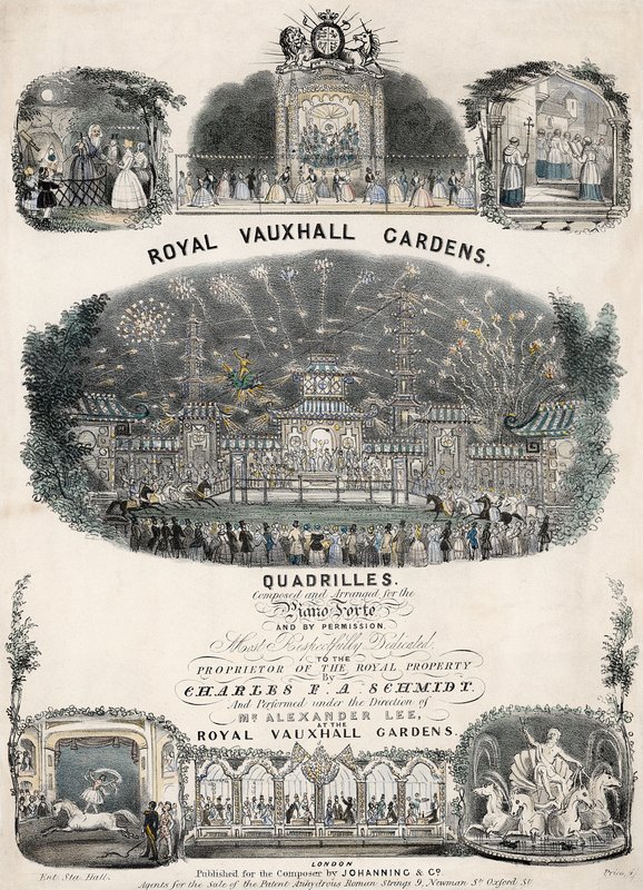Musikmusik till Royal Vauxhall Gardens Quadrilles av Charles F A Schmidt av English School
